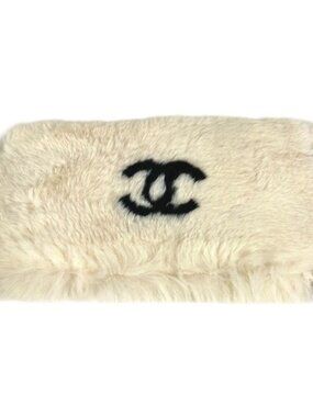 Chanel Bracelet CC Coco Mark Logo Fur Rabbit Black